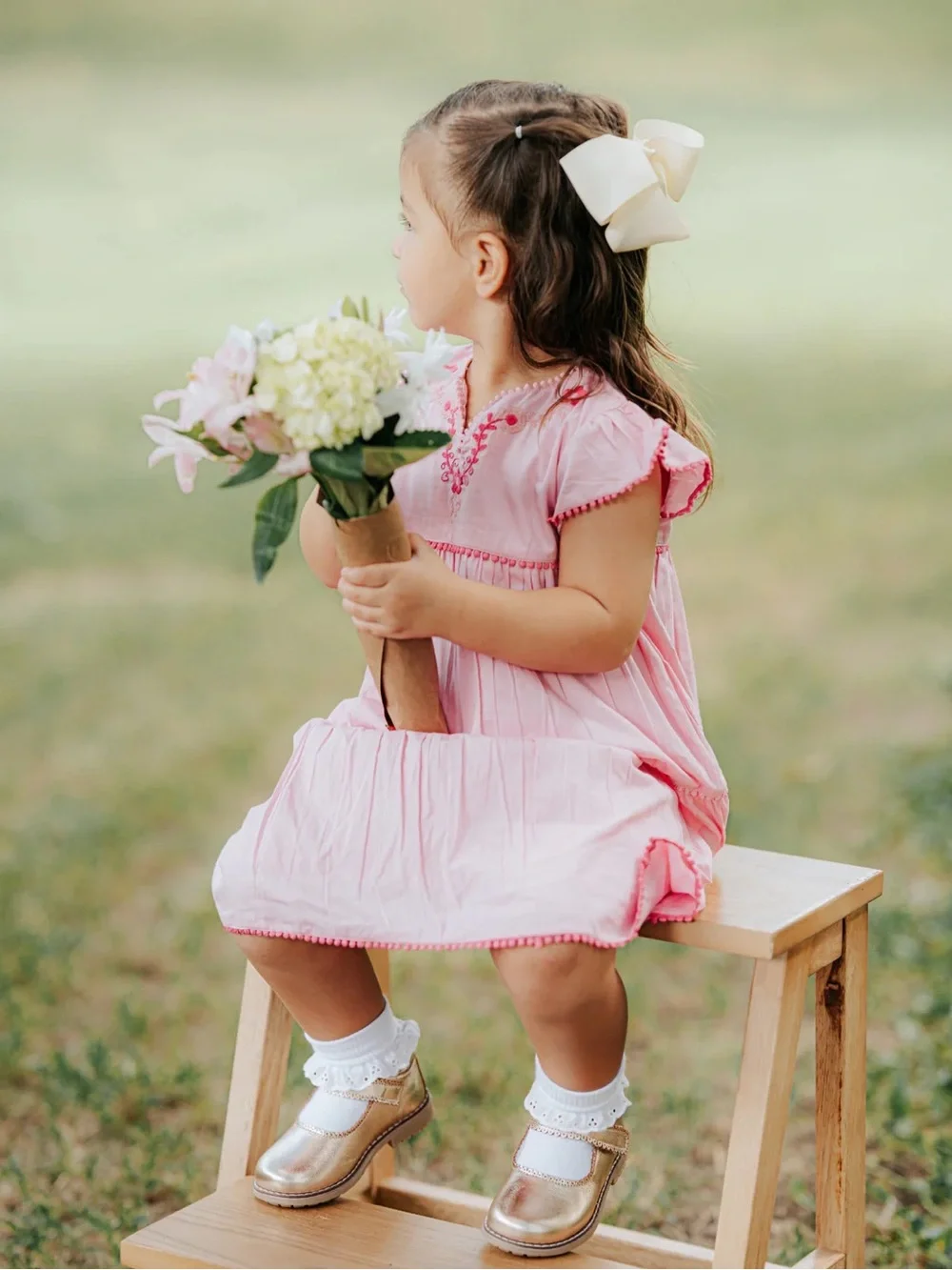 Gold Mary Jane Kids Shoes - Nomandino
